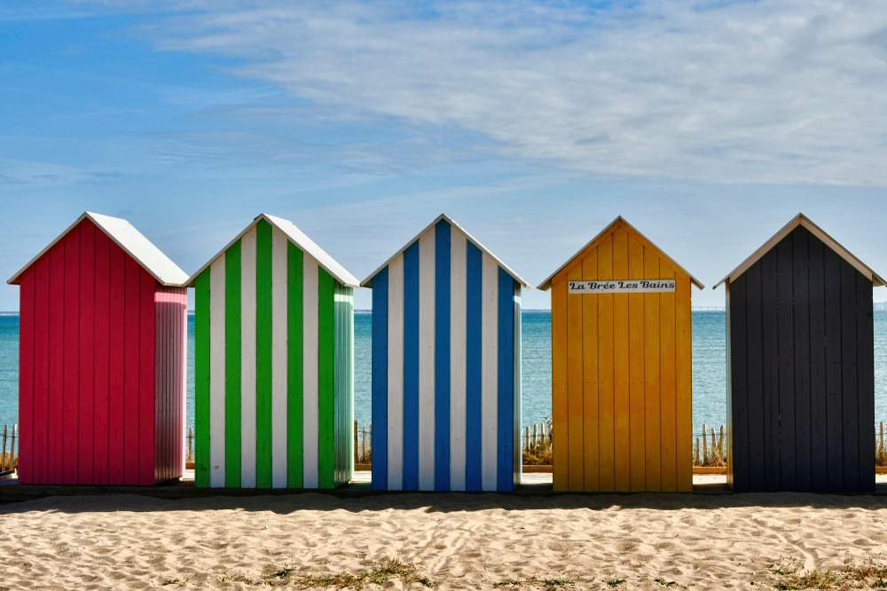 Cabanes de plages de l'île d'Oléron à La Brée-les-Bains